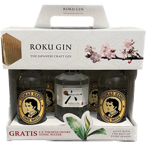 Gin Roku 20cl + Thomas Henry 4x20cl Giftbox